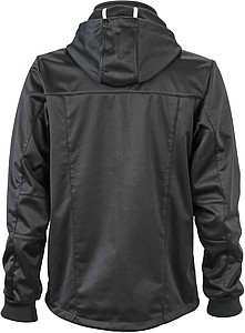 Mens softshell jacket JAMES & NICHOLSON, black/black/white, 3XL