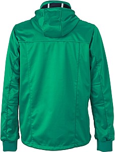 Mens softshell jacket JAMES & NICHOLSON, irish green/navy/white, 3XL