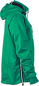 Mens softshell jacket JAMES & NICHOLSON, irish green/navy/white, 3XL