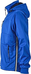 Mens softshell jacket JAMES & NICHOLSON, nautic blue/navy/white, 2XL