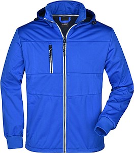 Mens softshell jacket JAMES & NICHOLSON, nautic blue/navy/white, M