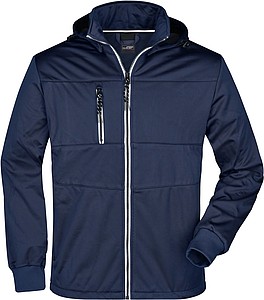 Mens softshell jacket JAMES & NICHOLSON, navy/navy/white, 2XL