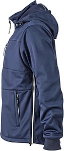 Mens softshell jacket JAMES & NICHOLSON, navy/navy/white, 3XL