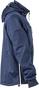 Mens softshell jacket JAMES & NICHOLSON, navy/navy/white, 3XL