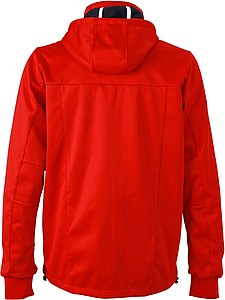 Mens softshell jacket JAMES & NICHOLSON, red/navy/white, 2XL