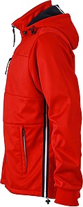Mens softshell jacket JAMES & NICHOLSON, red/navy/white, 2XL