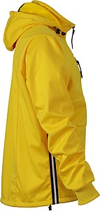Mens softshell jacket JAMES & NICHOLSON, sun yellow/navy/white, 2XL