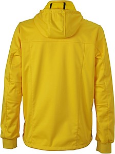 Mens softshell jacket JAMES & NICHOLSON, sun yellow/navy/white, 3XL