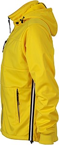 Mens softshell jacket JAMES & NICHOLSON, sun yellow/navy/white, 3XL