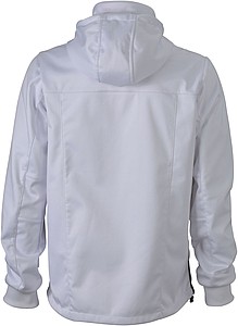 Mens softshell jacket JAMES & NICHOLSON, white/white/navy, 3XL