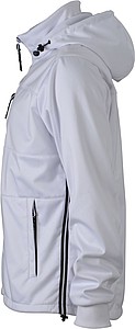Mens softshell jacket JAMES & NICHOLSON, white/white/navy, 3XL
