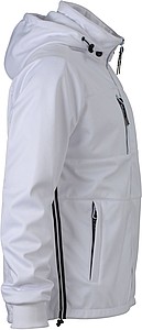 Mens softshell jacket JAMES & NICHOLSON, white/white/navy, 3XL