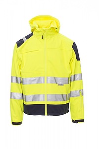 Mens softshell jacket Payper SHINE, fluorescent yellow/navy blue, M