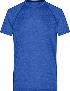 Mens sports T-shirt James Nicholson, blue melange/navy, S