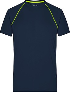 Mens sports T-shirt James Nicholson, navy/yellow, S