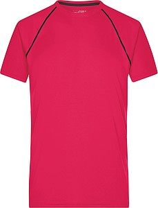 Mens sports T-shirt James Nicholson, pink/black, S