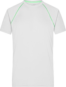 Mens sports T-shirt James Nicholson, white/green, S