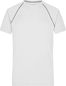 Mens sports T-shirt James Nicholson, white/silver, L