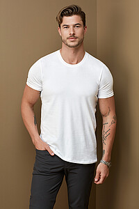 Mens STEDMAN STRETCH-T T-shirt, white, size M