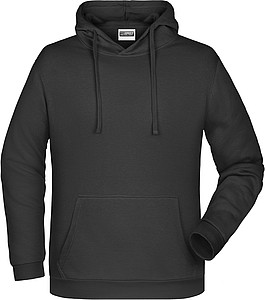 Mens sweatshirt with hoodie James Nicholson, black, XXL