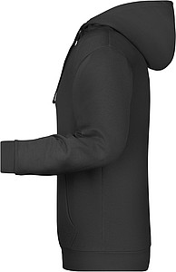 Mens sweatshirt with hoodie James Nicholson, black, XXL
