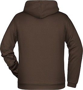 Mens sweatshirt with hoodie James Nicholson, brown, S