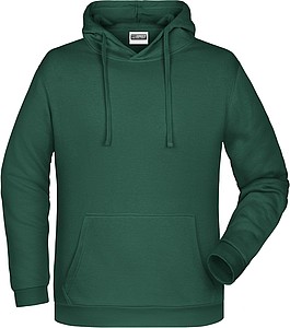 Mens sweatshirt with hoodie James Nicholson, dark green, 4XL