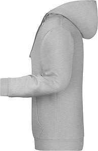 Mens sweatshirt with hoodie James Nicholson, dark grey melange, L