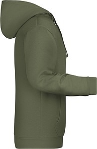 Mens sweatshirt with hoodie James Nicholson, dark khaki, S