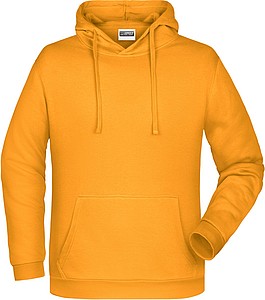 Mens sweatshirt with hoodie James Nicholson, dark yellow, 4XL