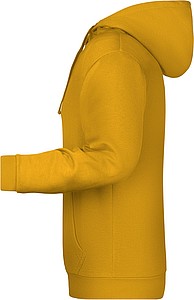 Mens sweatshirt with hoodie James Nicholson, dark yellow, 4XL