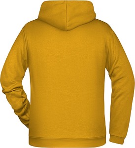 Mens sweatshirt with hoodie James Nicholson, dark yellow, 4XL