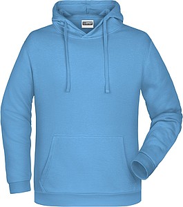 Mens sweatshirt with hoodie James Nicholson, light blue, S
