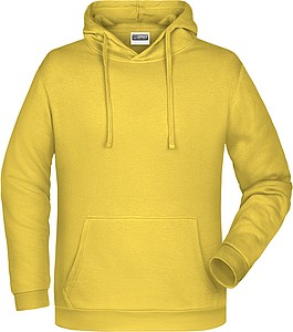 Mens sweatshirt with hoodie James Nicholson, light yellow, S