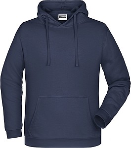 Mens sweatshirt with hoodie James Nicholson, navy, 5XL