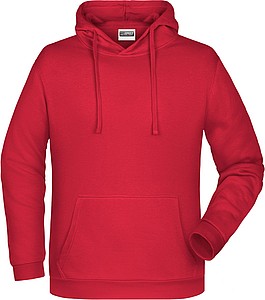 Mens sweatshirt with hoodie James Nicholson, red, L