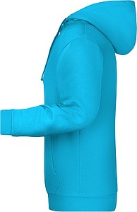 Mens sweatshirt with hoodie James Nicholson, turquise, M