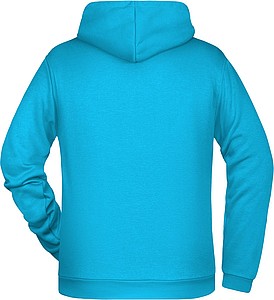 Mens sweatshirt with hoodie James Nicholson, turquise, M