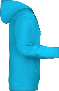 Mens sweatshirt with hoodie James Nicholson, turquise, S