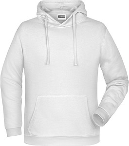 Mens sweatshirt with hoodie James Nicholson, white, L