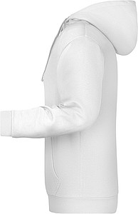 Mens sweatshirt with hoodie James Nicholson, white, L