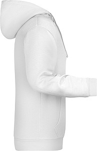 Mens sweatshirt with hoodie James Nicholson, white, L