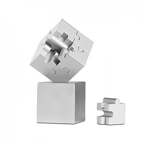 Metal 3D puzzle, matt silver