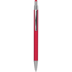 Metal ballpen with rubber coating and touch function
