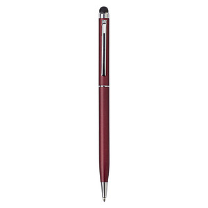 Metal ballpen with rubber tip.Burgundy