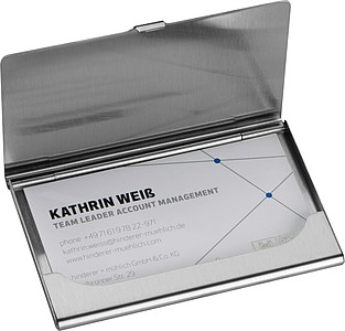Metal Business card holder, grey