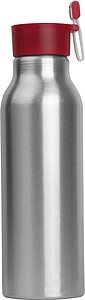 Metal drinking bottle with silicone lid