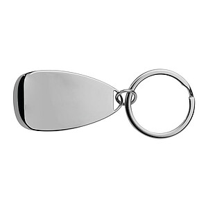 Metal key ring with bottle opener, grey
