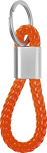 Metal keychain with cord, orange
