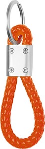 Metal keychain with cord, orange